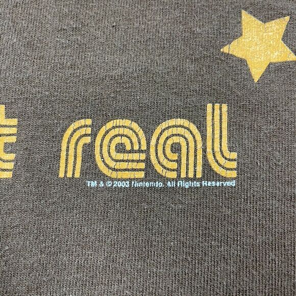 Vintage Shirt Mens Large Brown Super Nintendo Video Game 2003 Keep it Real - Picture 3 of 9